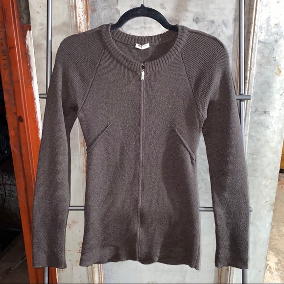 Miu Miu Brown Wool Zipper Cardigan Sweater - Picture 3 of 8